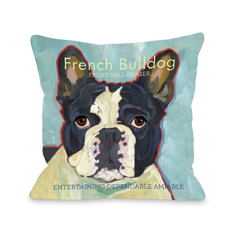 Kaelan French Bulldog Throw Pillow