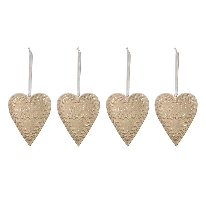 Vintage Love Holiday Shaped Ornament (Set of 4)