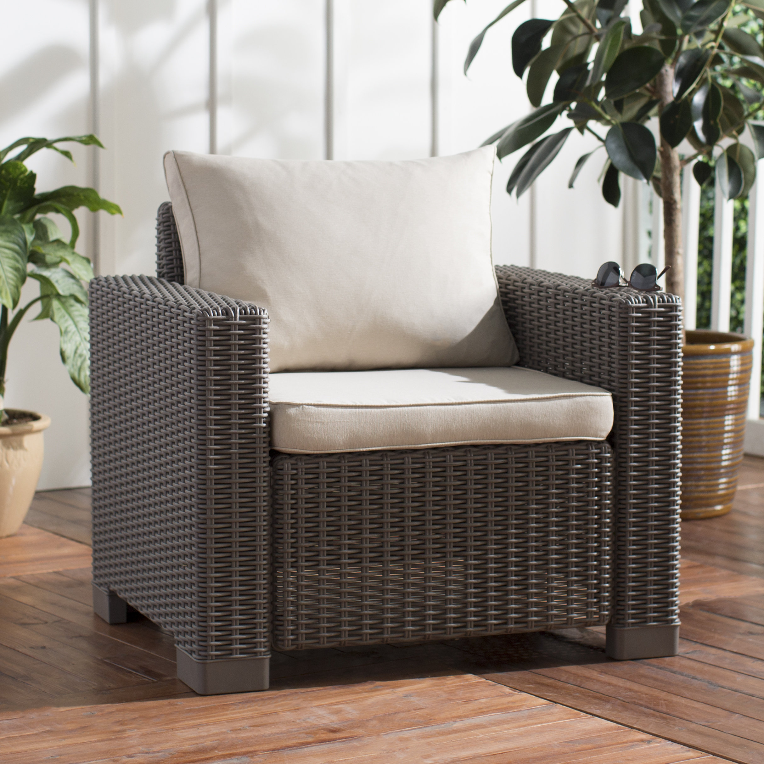 Brayden Studio Stallcup Patio Chair With Cushions Reviews Wayfair