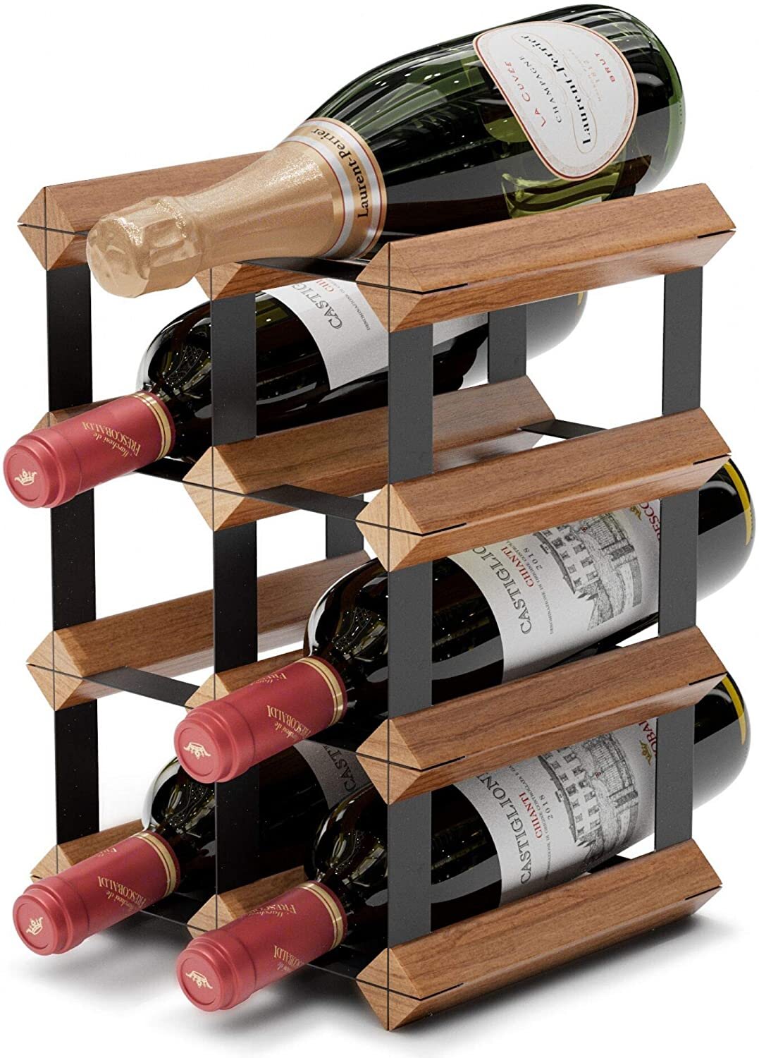 17 Stories Countertop Wine Rack 6 Bottle Wine Holder W 2 Extra Slots No Assembly Required Small Wine Racks Countertop Small Wine Rack Countertop Metal Wine Rack Wine Bottle Rack Tabletop Wine Rack Wayfair