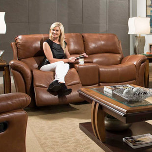 Go to store & view more images Orren Ellis Czapla Leather Reclining Loveseat