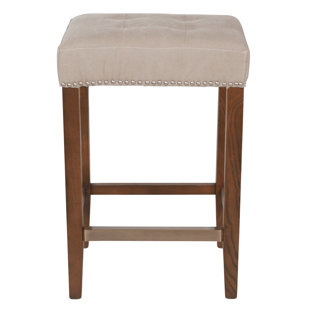Bukovice 26" Wooden Beige Bar Stool by