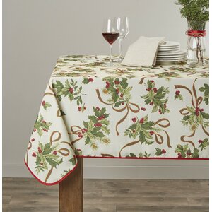 European Seasonal Christmas Ribbons Tablecloth