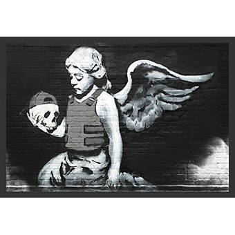 Buy Art For Less Fallen Angel By Urban Artist Bansky Framed Painting Print Wayfair