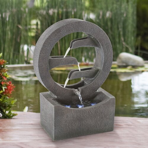 Pure Garden Resin Round Fountain with Light & Reviews | Wayfair