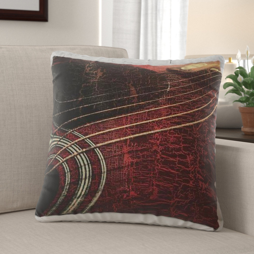 Winston Porter Paulene Guitar Indoor Outdoor Throw Pillow Wayfair