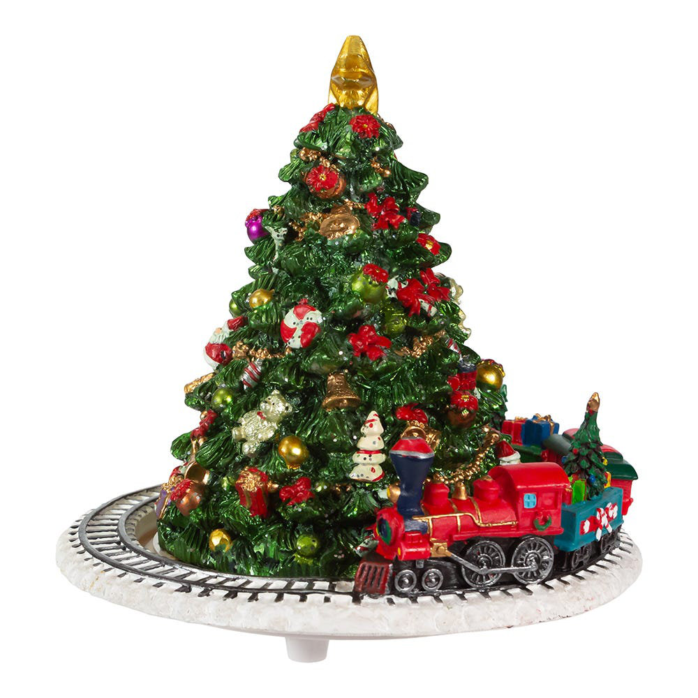 Kurt Adler Christmas Tree with Revolving Train Music Box Decorative