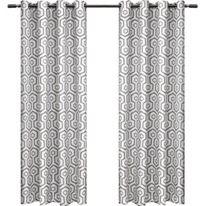 Marnie Geometric Blackout Thermal Grommet Curtain Panels (Set of 2)