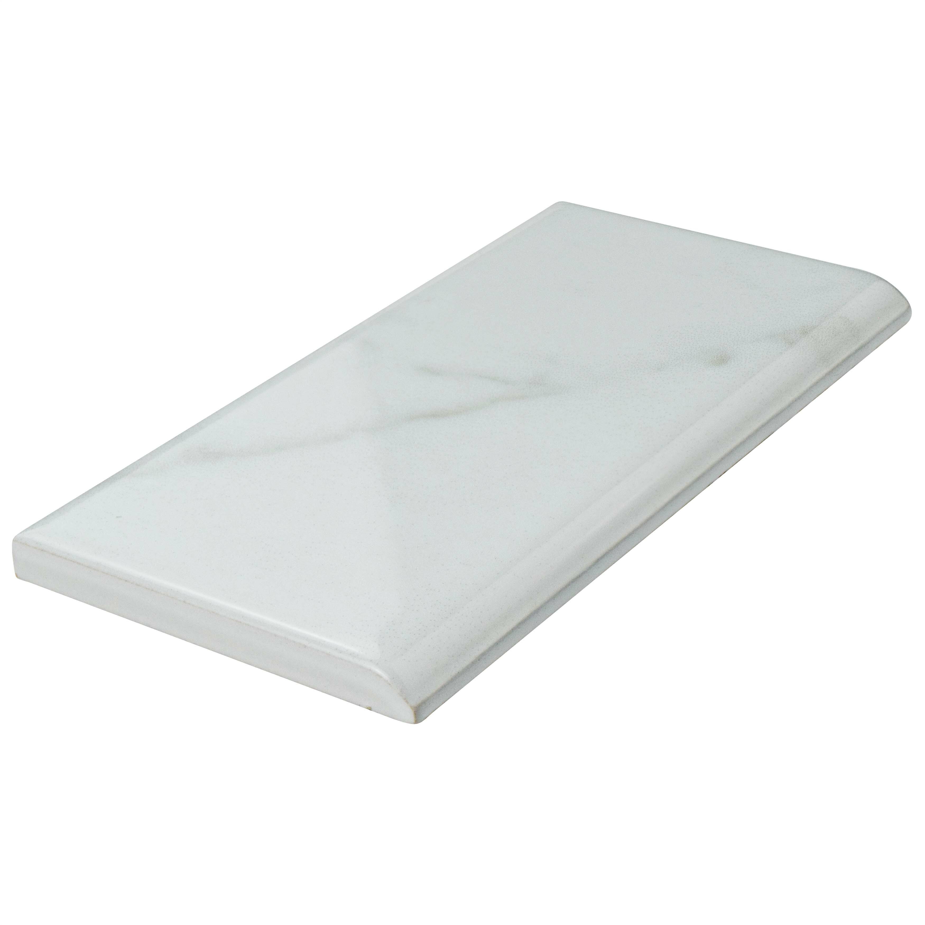 Elitetile Classico Carrara 6 X 3 Glossy Ceramic Bullnose Tile Trim In White Gray Reviews Wayfair