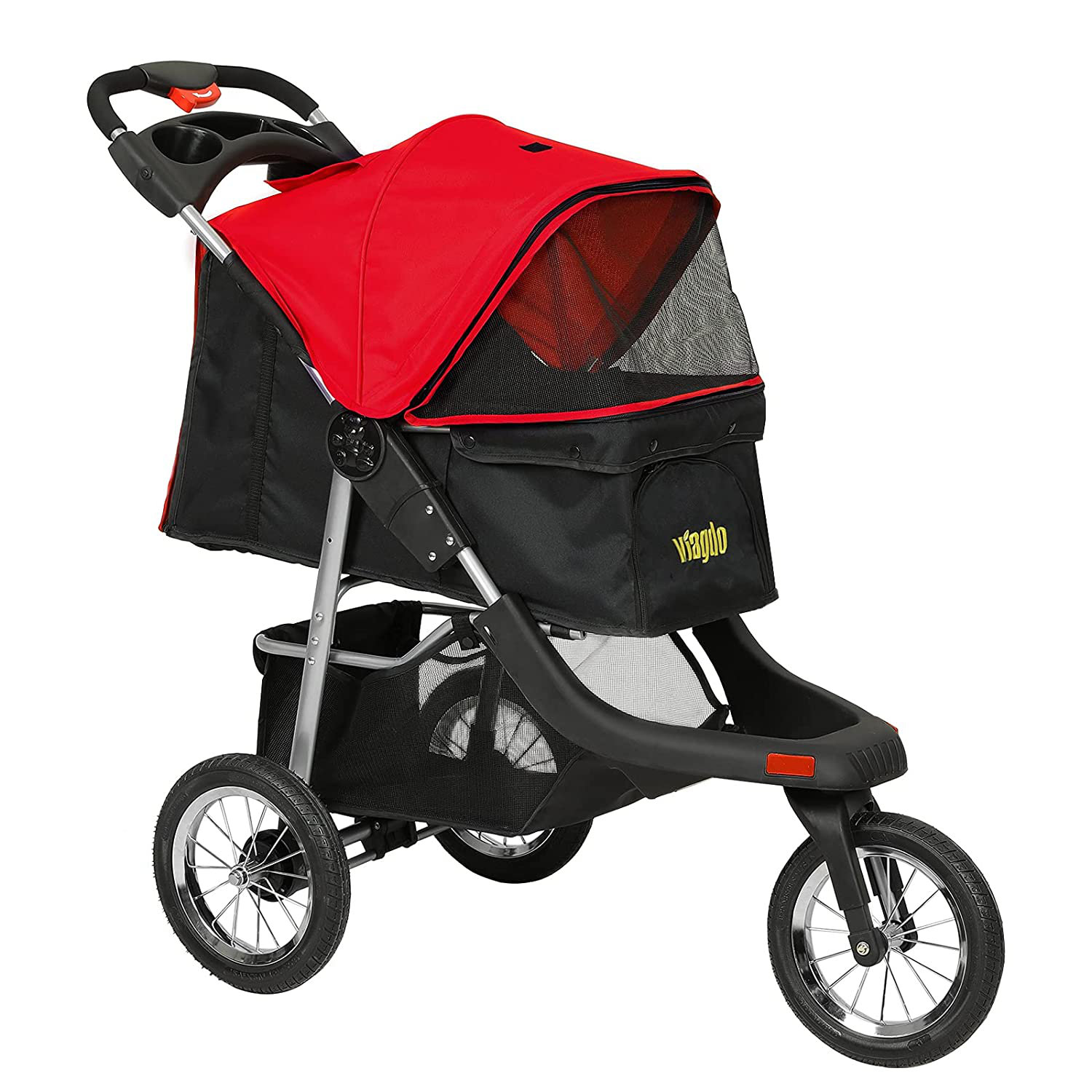 Dog Stroller for Cat and Dog Puppy Dogs Deluxe 3-Wheel Pet Strollers for Small and Medium Cats 