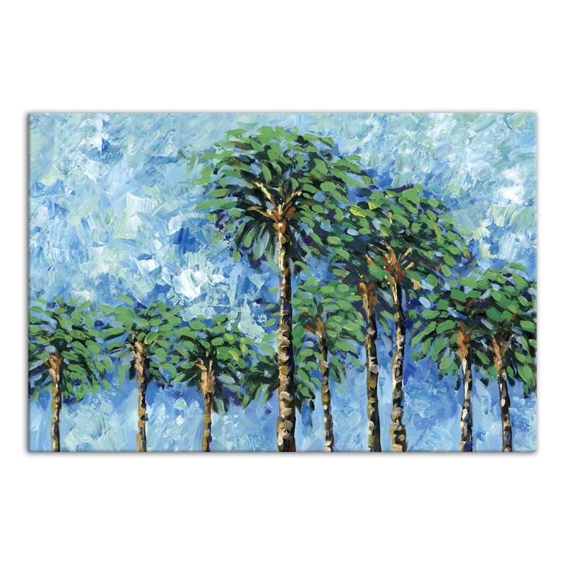 Bay Isle Home Vibrant Coconut Palm Trees Acrylic Painting Print