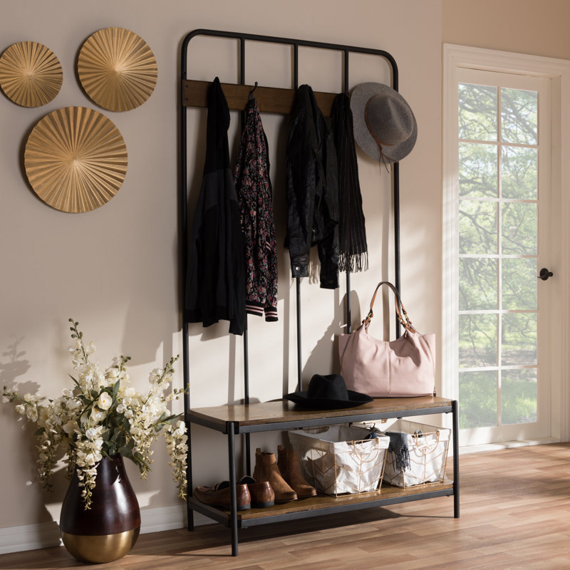 Gracie Oaks Peters Rustic Entryway Hall Tree Reviews Wayfair