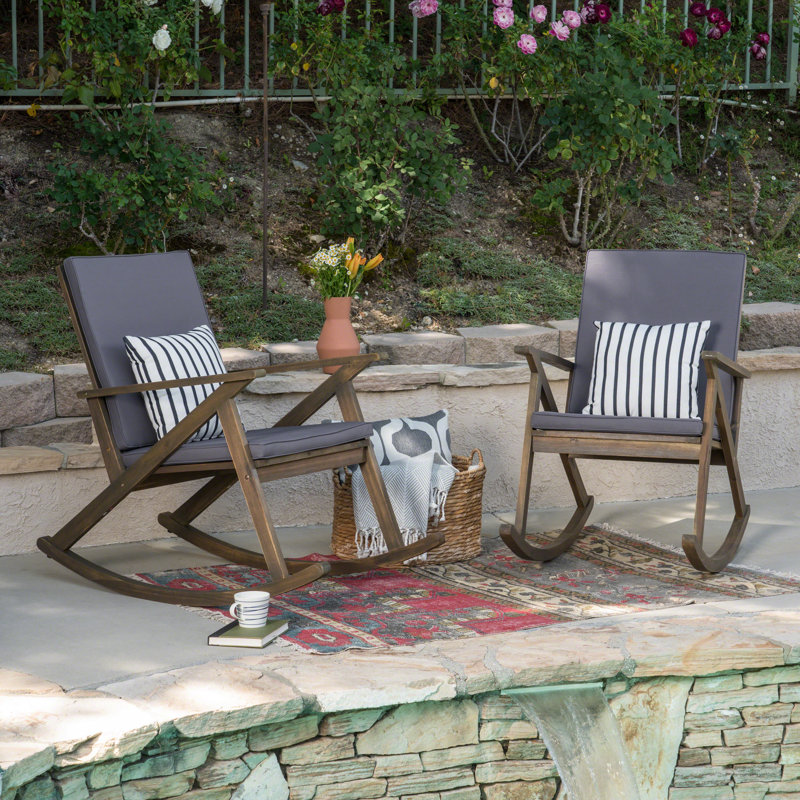 Ossu Outdoor Rocking Chair with Cushions in 2020 Patio