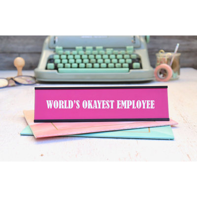 Personalized Desk Plate Office Sign Stamp Out Inc Holder Color Black Holder Sign Color Pink Sign