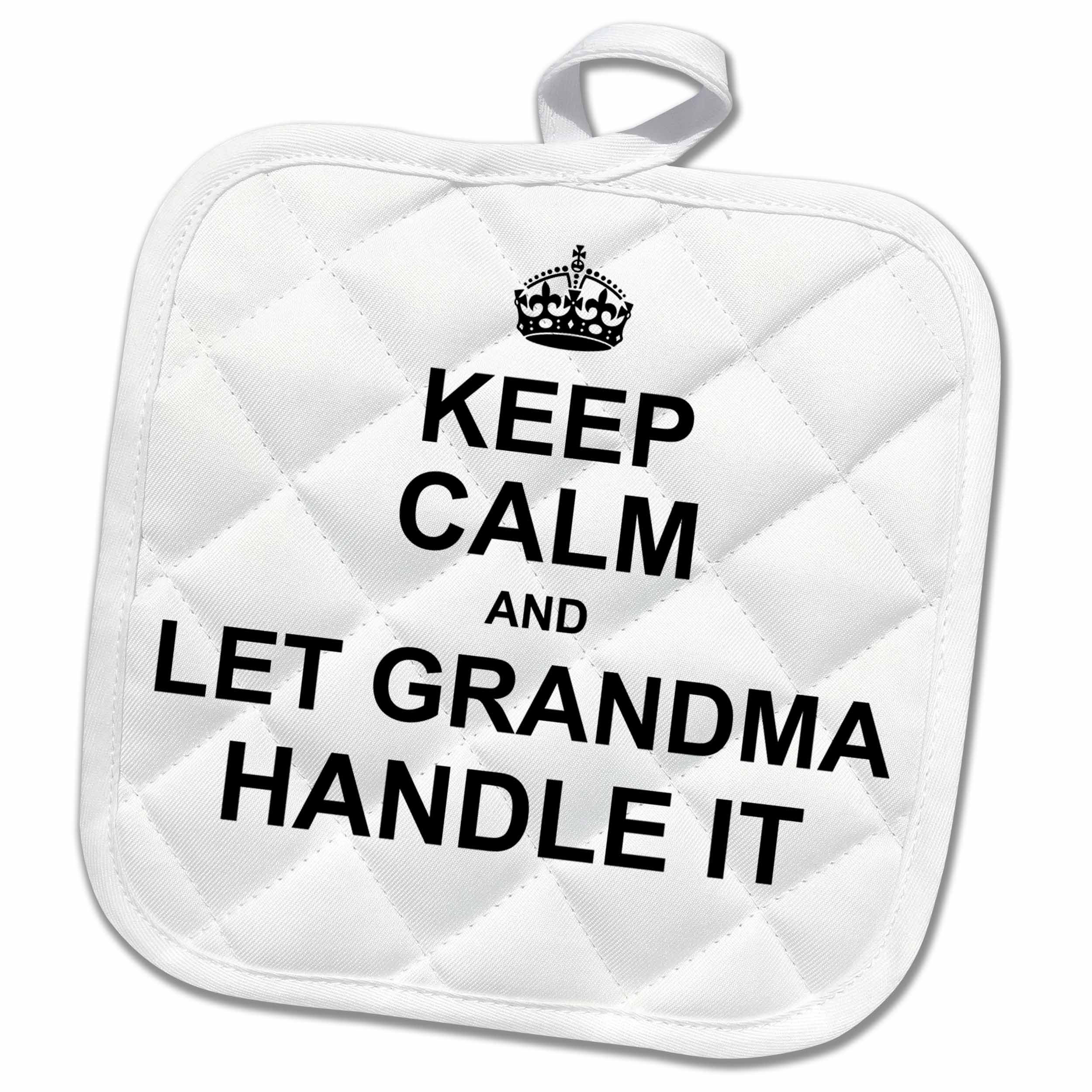 3dRose trv_233084_1 Keep Calm And Let Memaw Handle It Fun Funny Grandma Grandmother Gift Trivet With Tile 8 x 8 Brown