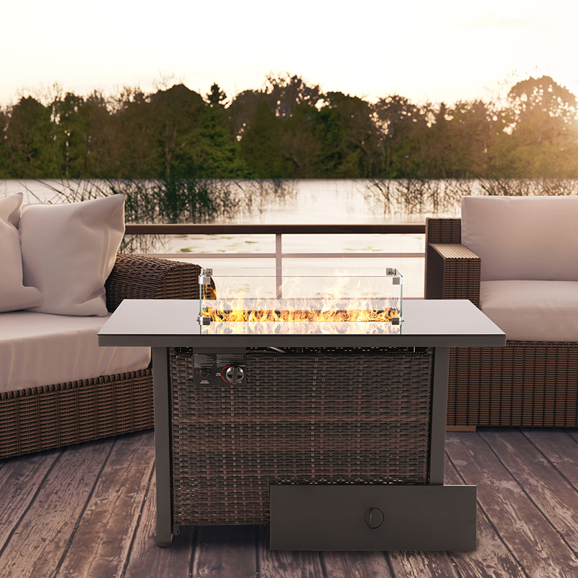 propane wicker fire pit