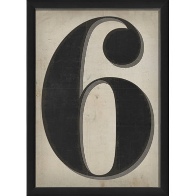 Number Six Framed Textual Art The Artwork Factory