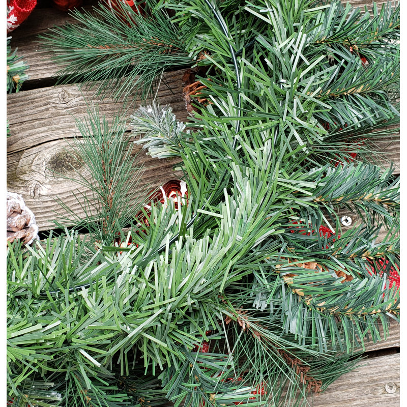 The Holiday Aisle Christmas Snowy Decorated Pinecone Bow 24 Pvc