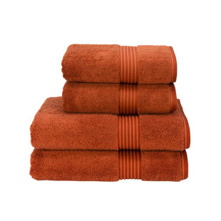 orange patterned towels