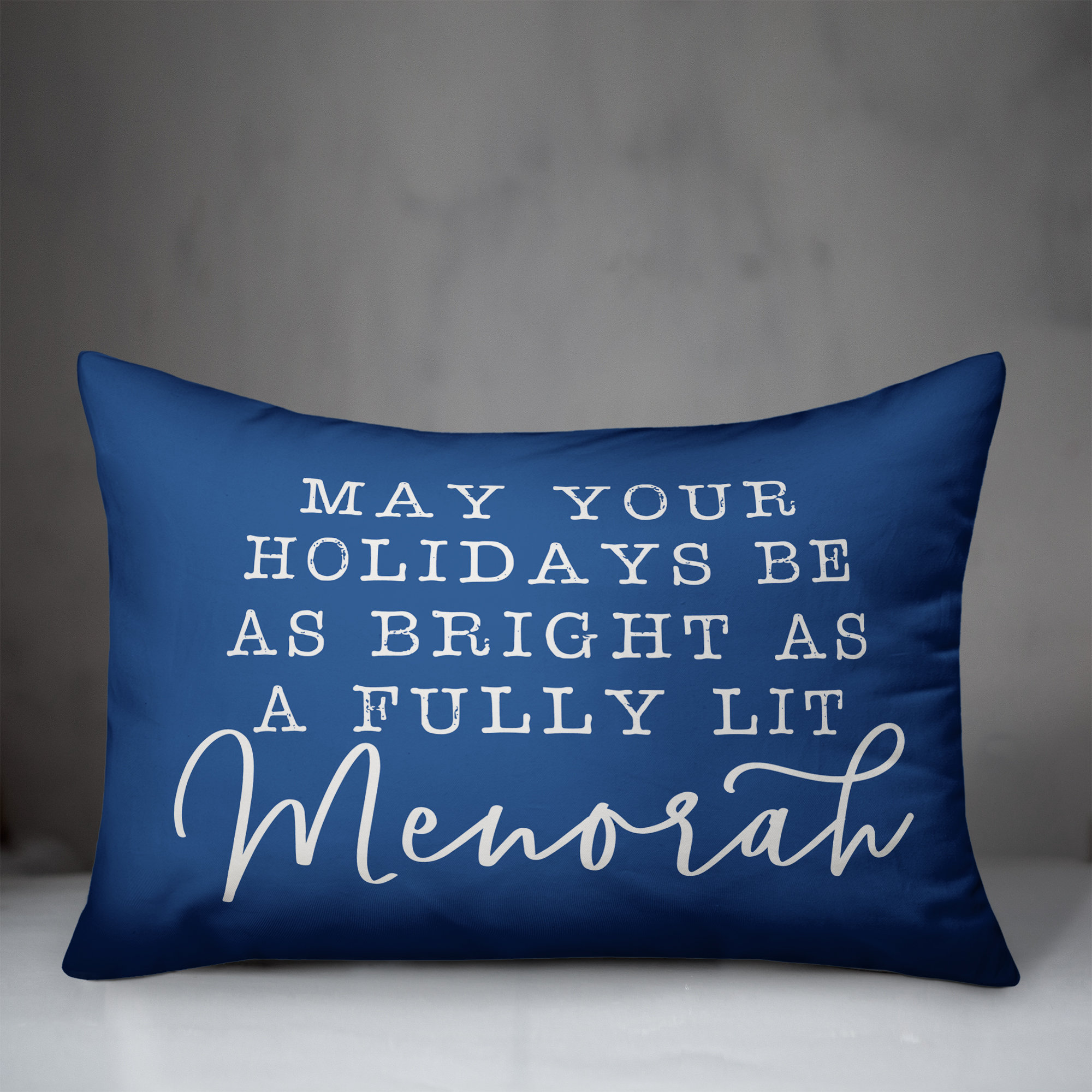 The Holiday Aisle Kent Fully Lit Menorah Lumbar Pillow Wayfair