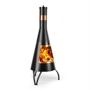 Volantis Cupric Steel Charcoal/Wood Burning Outdoor Fireplace By Blumfeldt