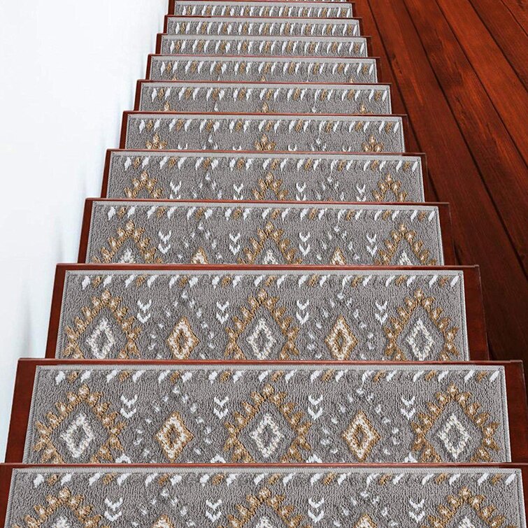 Retro Stair Thread Mat Step Soft Carpet Rug Non-slip Staircase Cover Home Decor