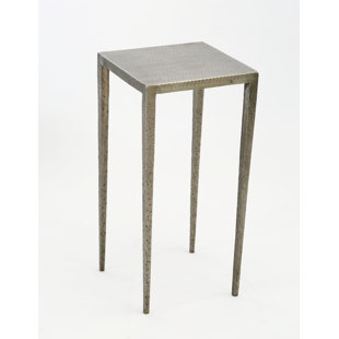 Mickinley Iron Hammered End Table by Bloomsbury Market
