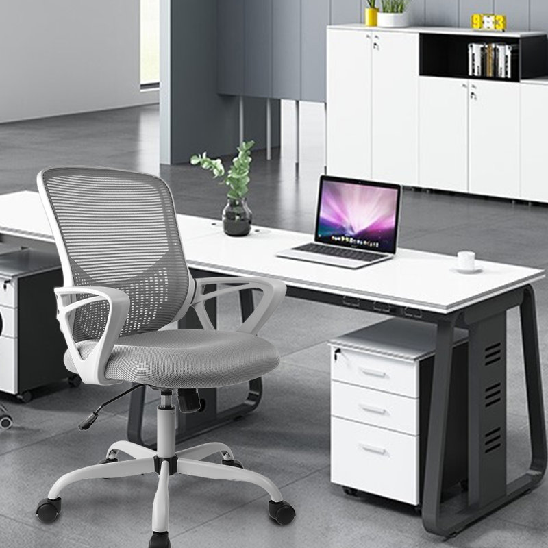 Latitude Run Office Chair Ergonomic Desk Chair Computer Task Chair Mesh With Armrests Mid Back For Home Office Conference Study Room Grey Reviews Wayfair Ca