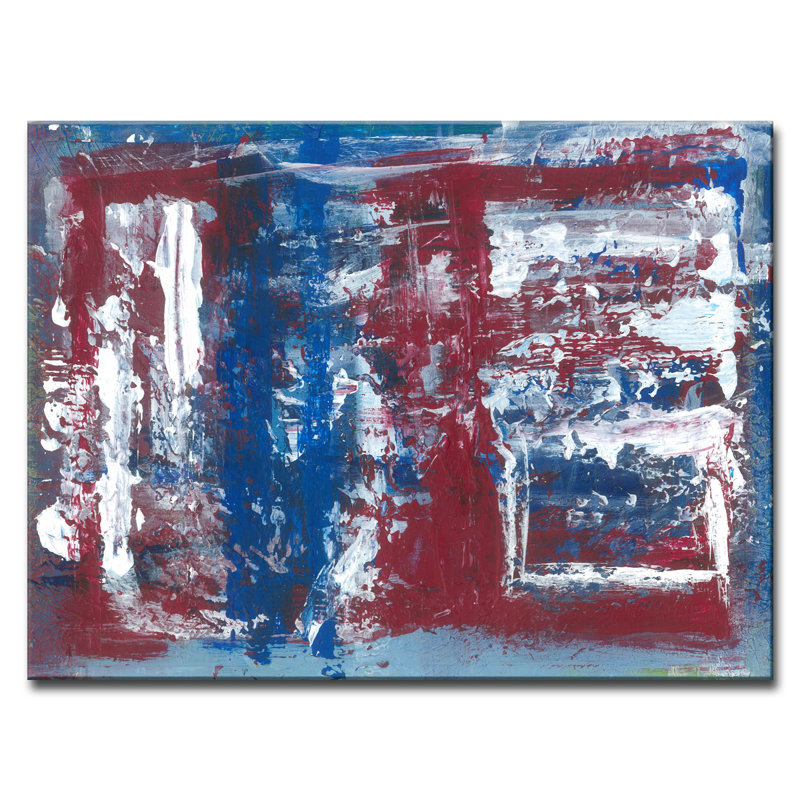Williston Forge Red White And Blue Acrylic Painting Print On