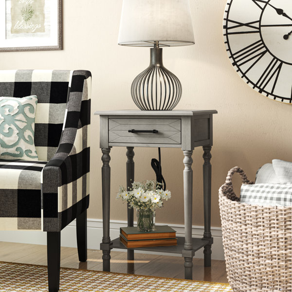 One Allium Way® Darrow End Table with Storage and Built-In ...