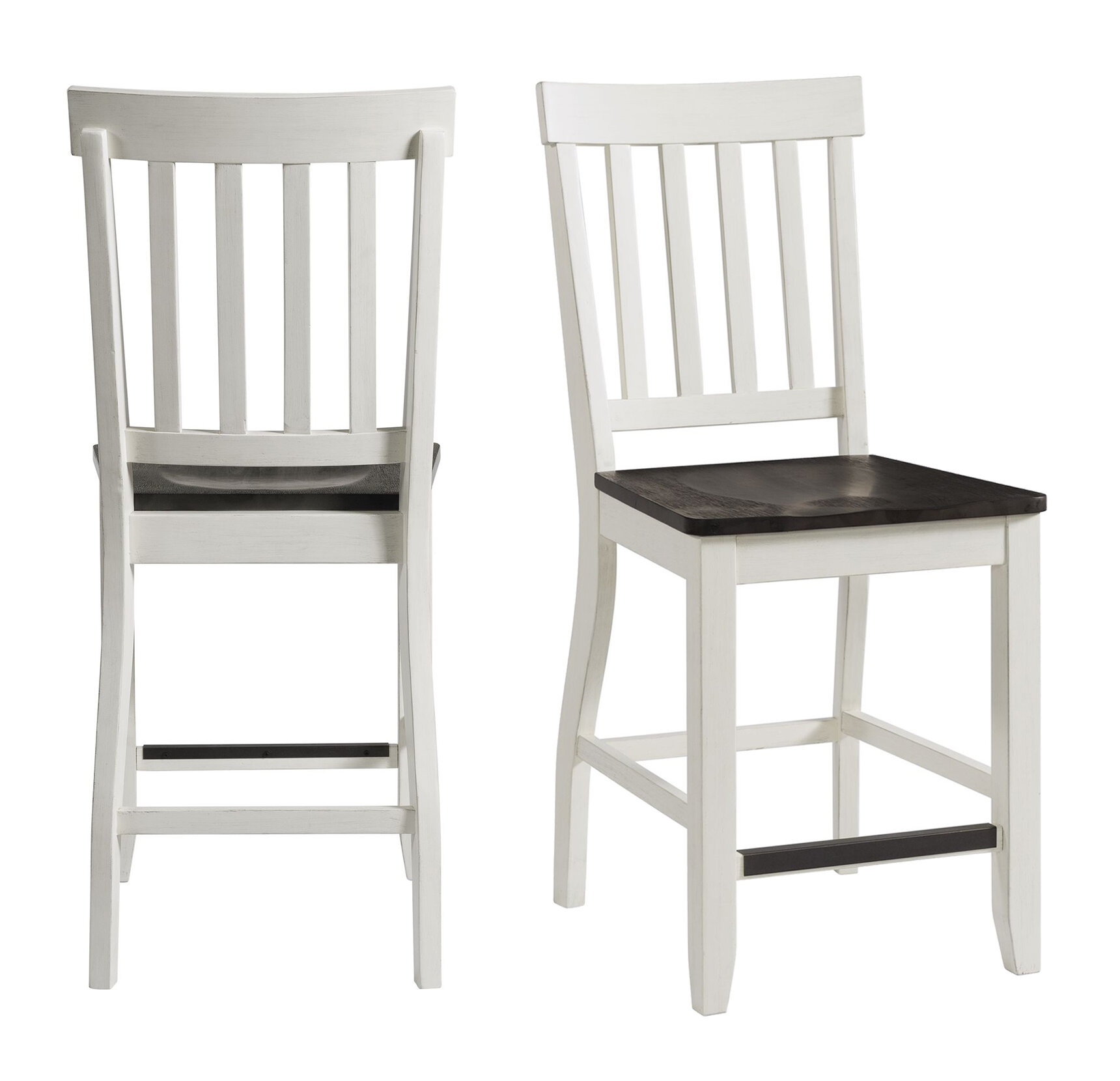 white slat back chair