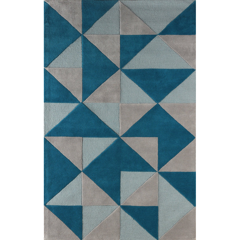 Brayden Studio Lueras HandTufted Wool Blue/Gray Area Rug Wayfair