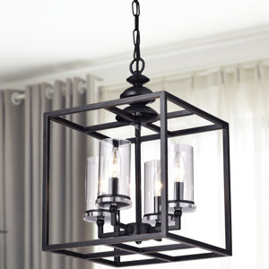 La Pedriza 4-Light LED Foyer Pendant with Glass Cylinders
