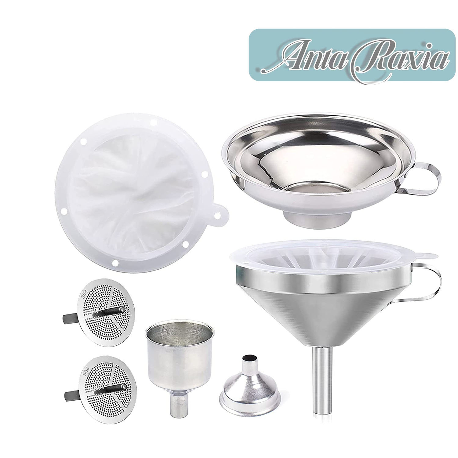 Anta Raxia Stainless Steel Funnel, 304 Stainless Steel Kitchen Funnel