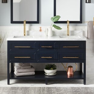 Featured image of post Double Sink Vanity Open Shelf / Make two sides and then the center legs (that i am also sharing below).