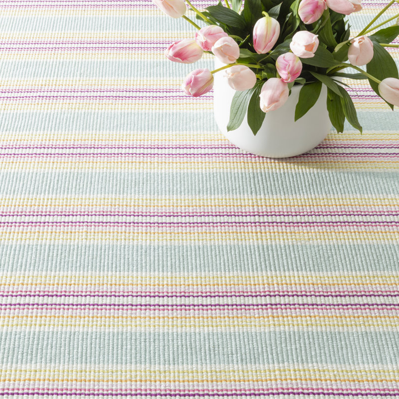 Dash And Albert Rugs Eden Striped Handmade Flatweave Cotton Blue Purple Area Rug Wayfair