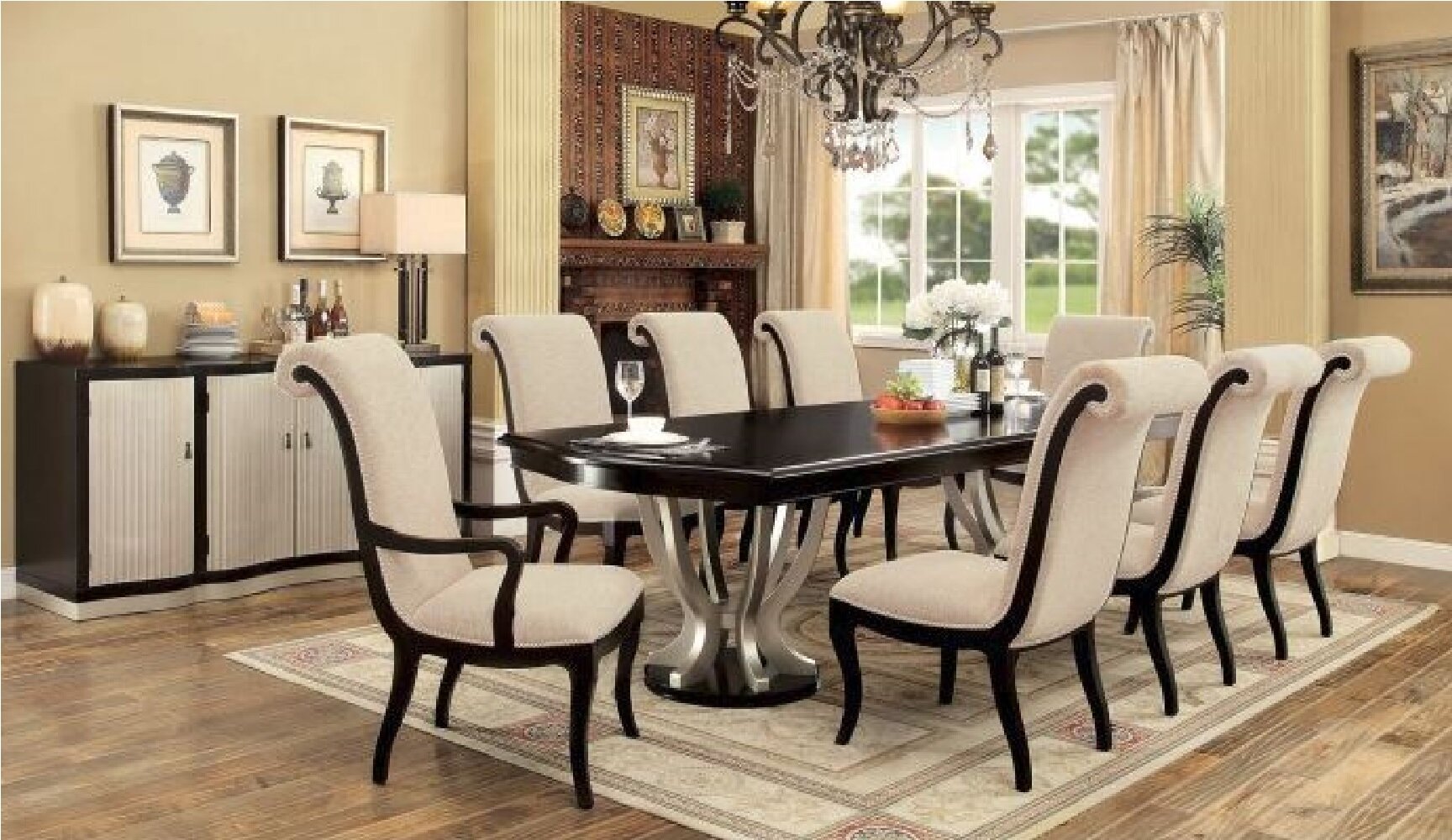 extendable formal dining table