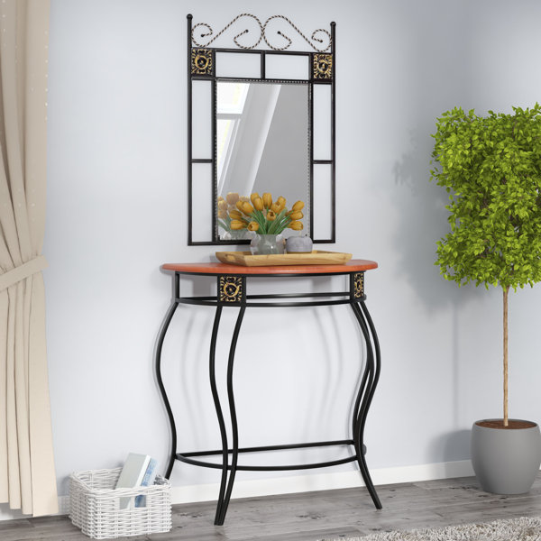 Andover Mills Dunlap Console Table And Mirror Set Reviews Wayfair