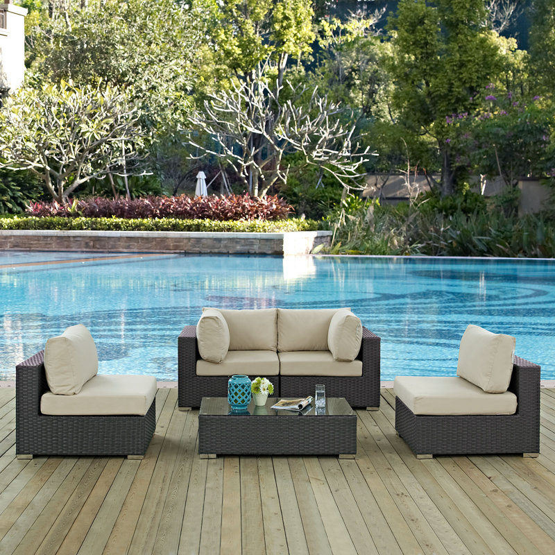 Tripp 5 Piece Sunbrella Sectional Seating Group With Cushions Joss Main