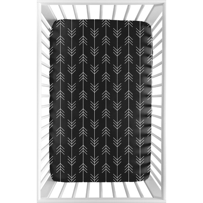 black and white fitted crib sheet