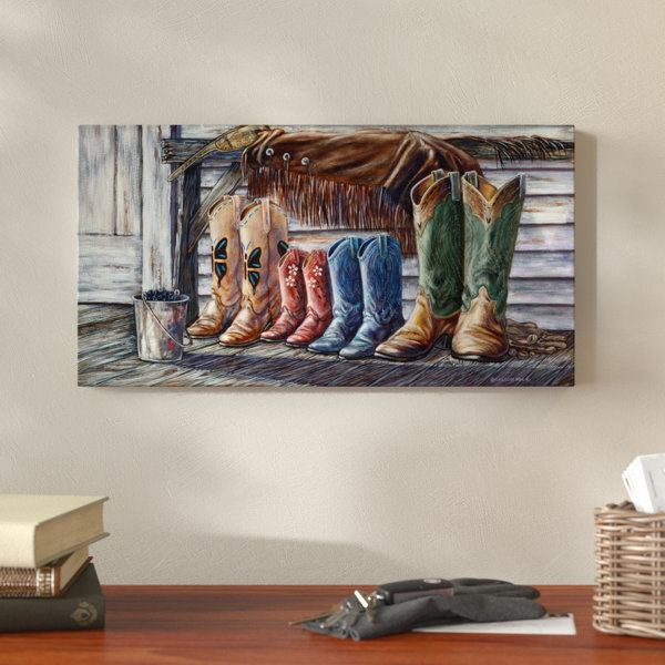 Millwood Pines Family Boots Acrylic Painting Print On Wrapped