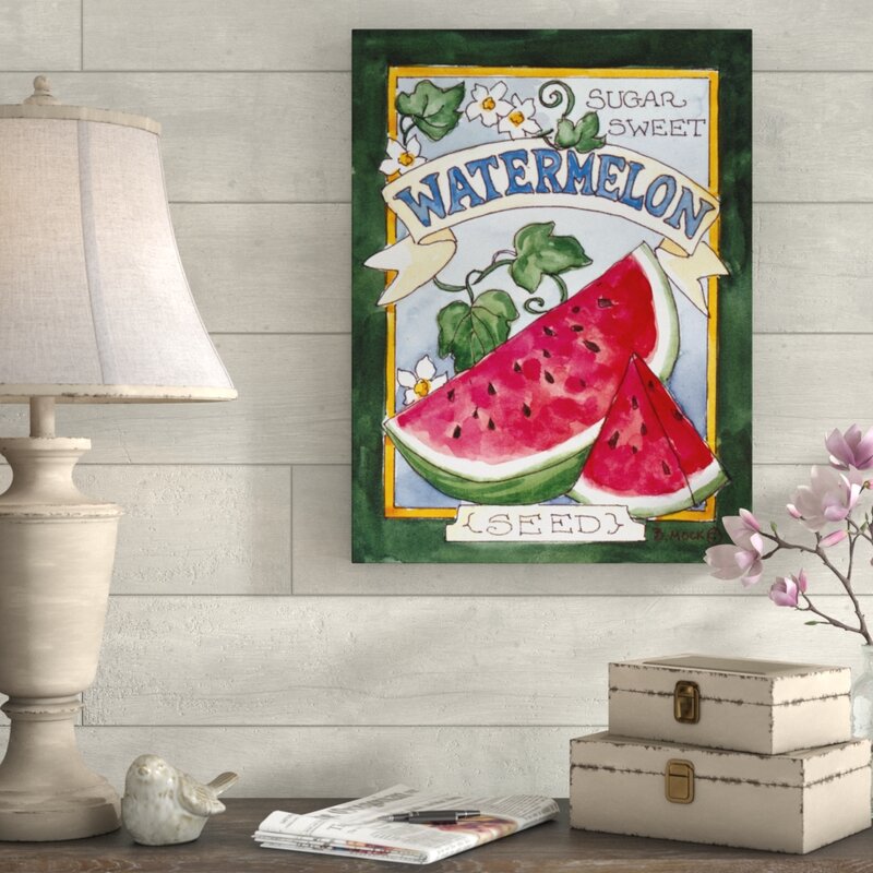 Large Watermelon Seed Packet by Barbara Mock - Textual Art on Canvas