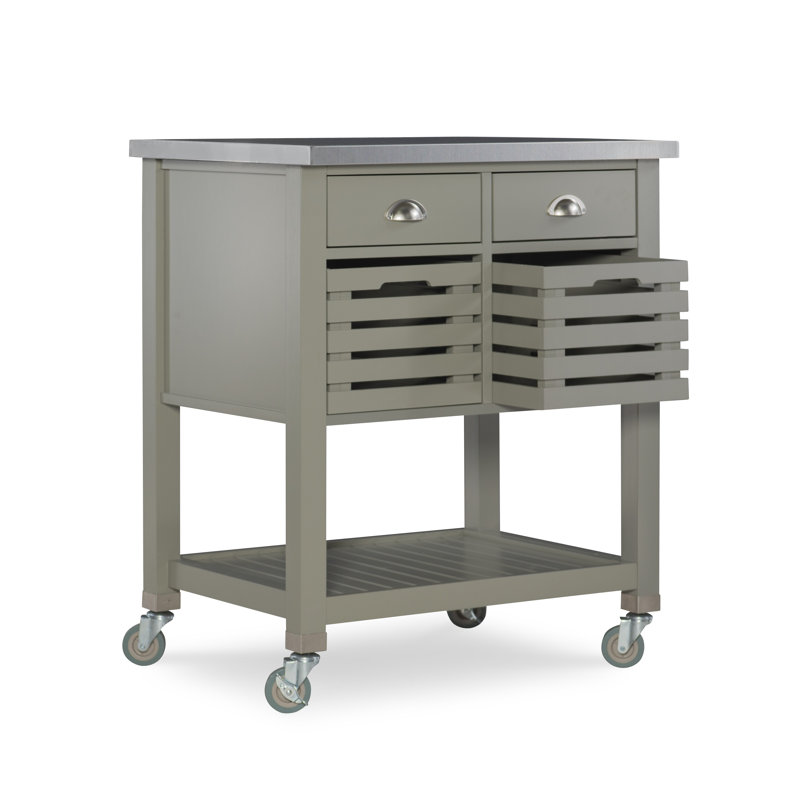 Fulton Kitchen Cart With Stainless Steel Reviews Joss Main
