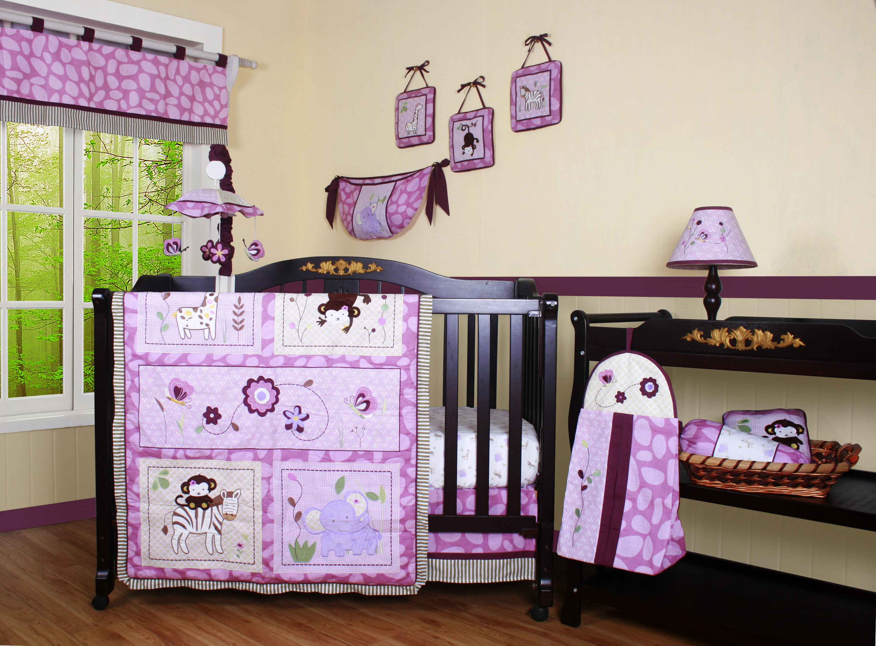 lilac crib bedding sets