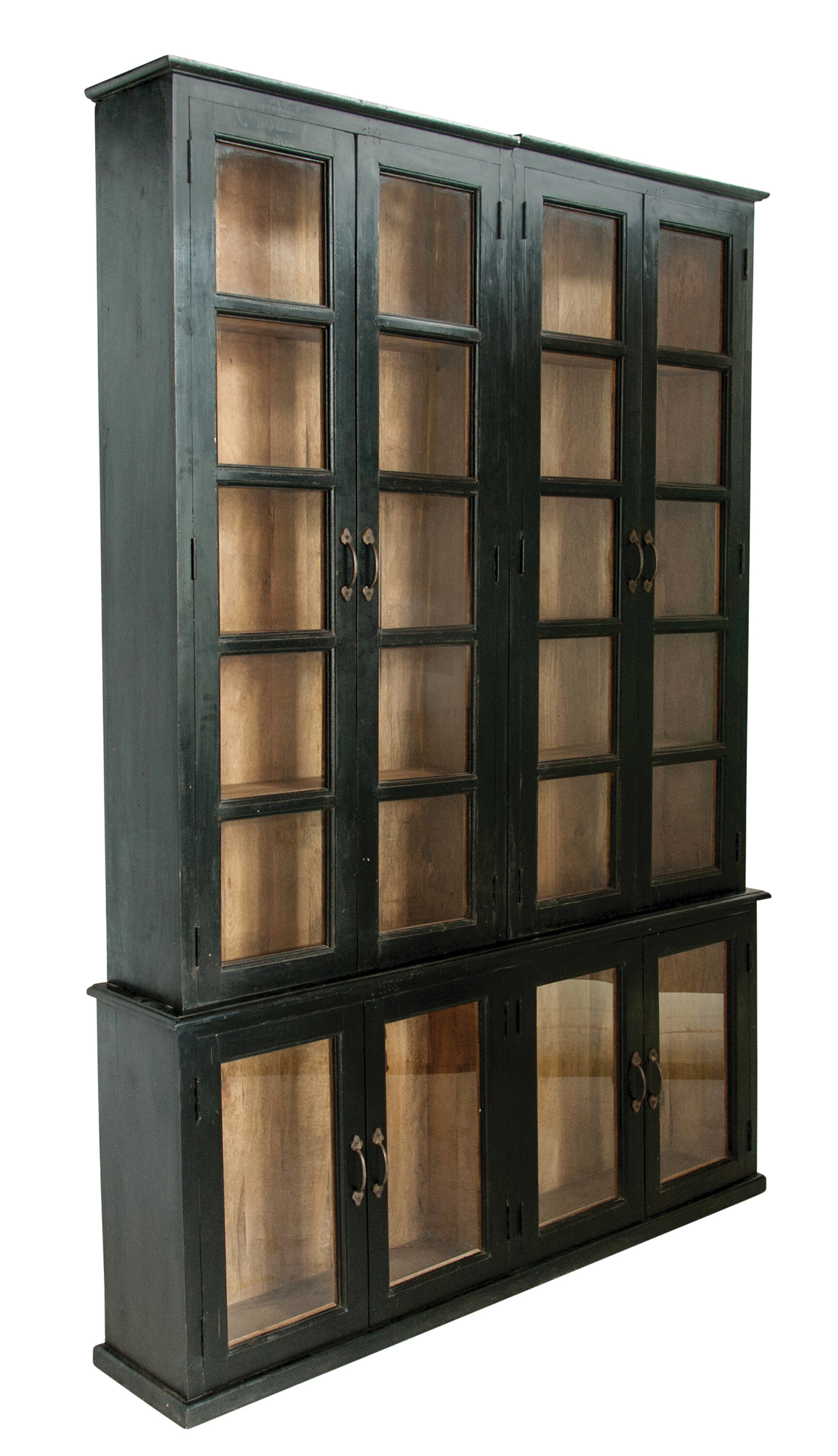 Canora Grey Alma 3 Piece Wood And Glass Curio Cabinet Set Wayfair