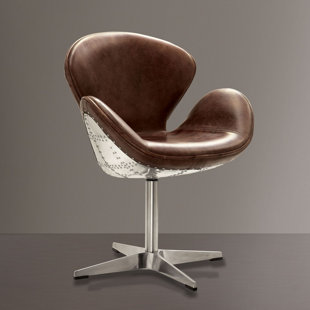 Howard Retro Aluminum Swivel Side Chair by 17 Stories