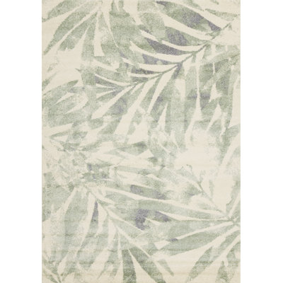 Oestreich Floral Cream/Green Area Rug