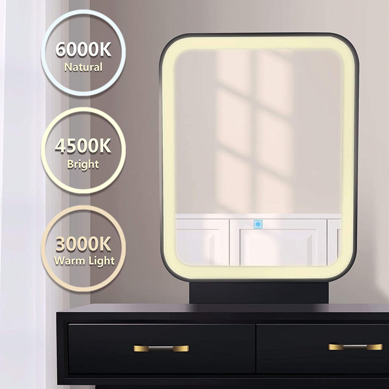 Corrigan Studio Dora Vanity Set With Stool And Mirror Wayfair