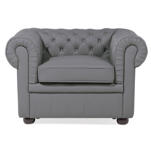 Grey Leather Chesterfield Wayfair Co Uk