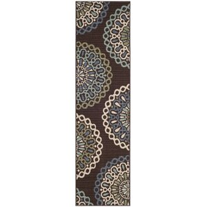 Leonard Blue/Chocolate Indoor/Outdoor Area Rug